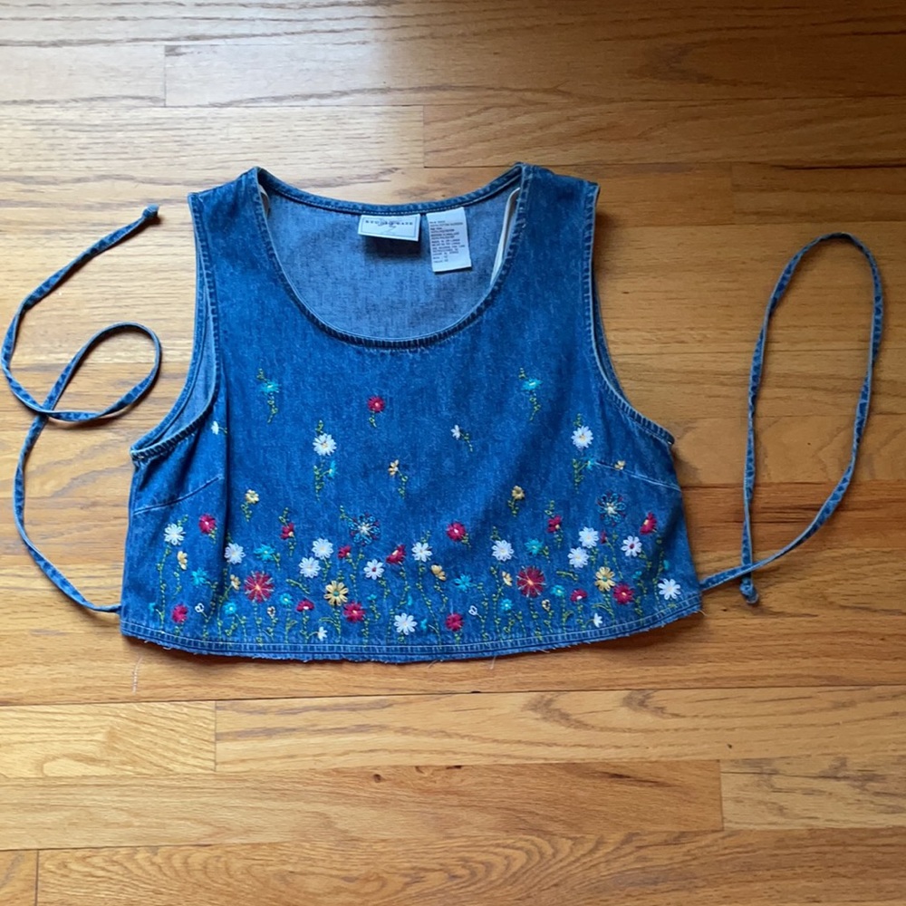 Vintage One of a Kind Jean Crop Top